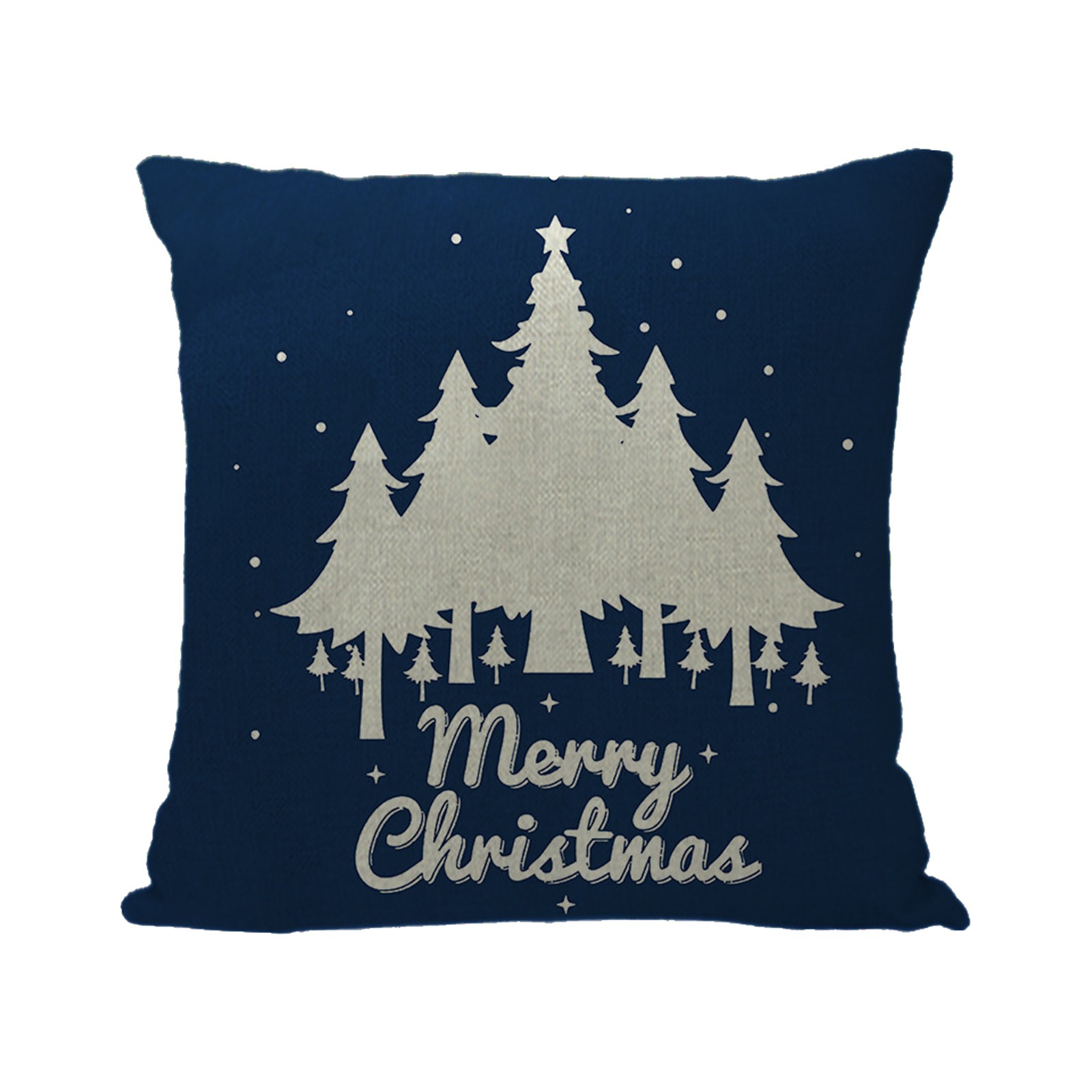 thumbnail image 2 of Funda De Cojín Navideña Con Copos De Nieve, Alce, Árbol De Navidad Y Papá Noel, De Lino, Para Sofá, 2 of 2